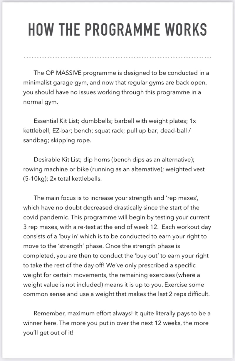 Op Massive (12 Weeks)