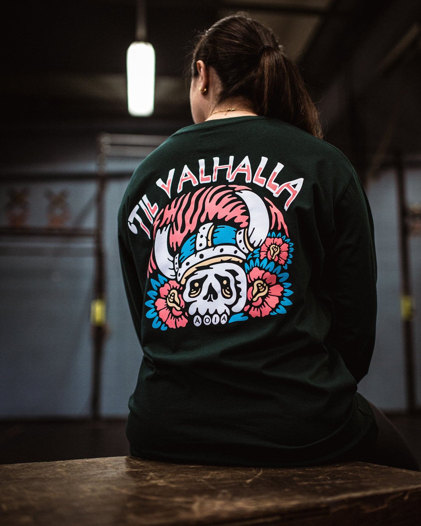 VALHALLA L/S TEE (PINE GREEN)